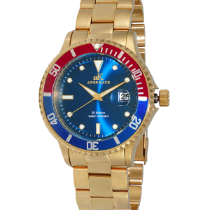Adee Kaye AK3533-GBURD Seal Collection Rotating Bezel Watch