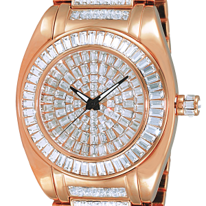 Adee Kaye AK6175-MRG Gold Tone Crystal Watch