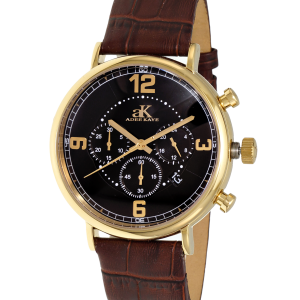 Adee Kaye AK6178-MGBK Mondo G-3 Gold Tone Watch